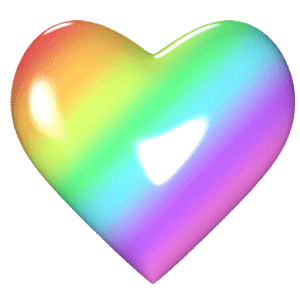 Gif animé coeur arc en ciel